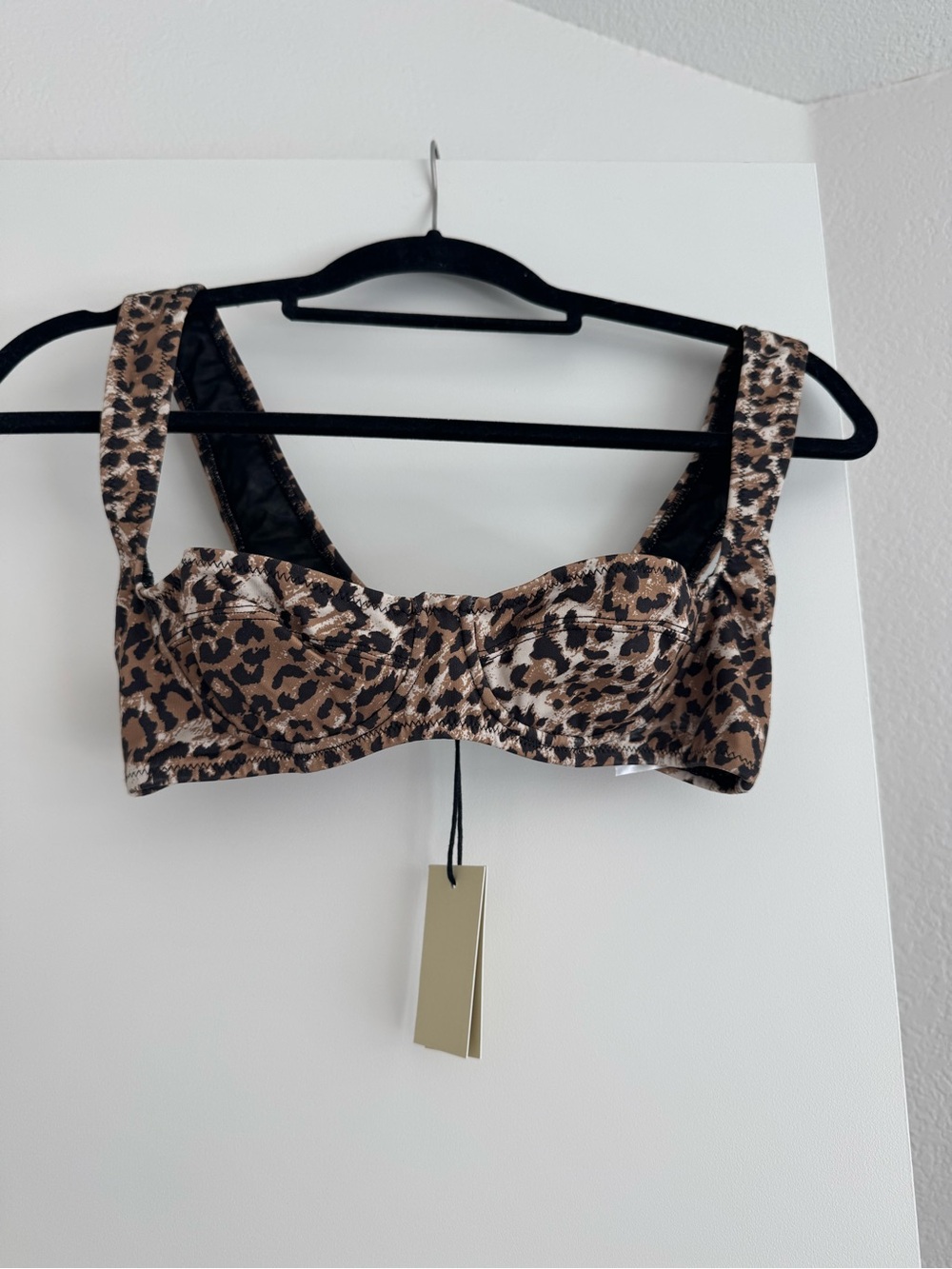 Ragdoll Leopard-Print Bikini Top in Brown and Black